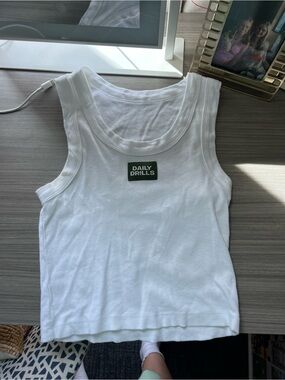 Daily Drills Crop Tank with Green Logo Patch
